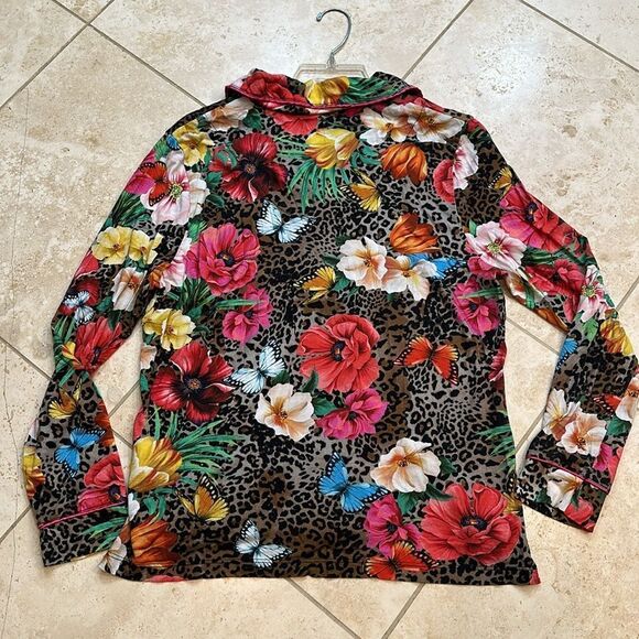 Johnny Was Sandra Animal Print Women S Long Sleeve pajama Shirt - Picture 7 of 8